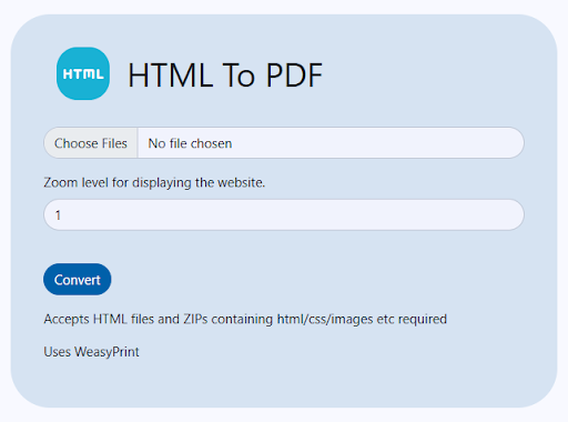 HTML to PDF
